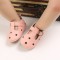 Pantofiori roz cu stelute decupate (Marime Disponibila: 3-6 luni (Marimea 18