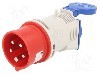 Conector alimentare AC, IEC 60309, IP44, 16A, 230V AC, 5 pini, PCE - 9433020