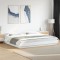 Cadru de pat cu lumini LED, alb, 200x200 cm, lemn prelucrat