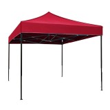 Pavilion extensibil gradina, 3 x 3 m, patrat, cadru metalic, sistem tip ancora, Rosu