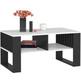 Masuta cafea ROCKFORD, cu blat din PAL, 92x53x45 cm, alb si negru Household NewTrend