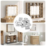 vidaXL Suport pentru oglindă 340 pcs Nichel 35 x 30 x 8,3 mm Oțel 865024
