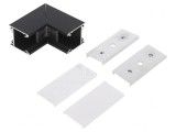 Conector 90&deg; Aluminiu Negru Policarbonat LINEA20