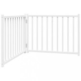 Cumpara ieftin Poarta pentru caini pliabila 2 panouri, alb, 160 cm, lemn brad