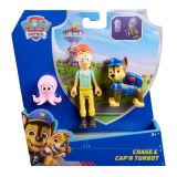 PATRULA CATELUSILOR SET 3 FIGURINE CHASE SI CAPITANUL TURBOT, Spin Master