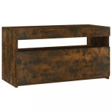 Cumpara ieftin Comoda TV cu lumini LED, stejar fumuriu, 75x35x40 cm