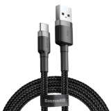 CABLU alimentare si date Baseus Cafule, Fast Charging Data Cable pt. smartphone, USB la USB Type-C 18W, 0.5m, gri + negru &quot;CATKLF-AG1&quot; (timbru verde 0