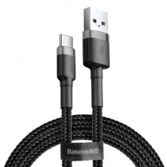 CABLU alimentare si date Baseus Cafule, Fast Charging Data Cable pt. smartphone, USB la USB Type-C 18W, 0.5m, gri + negru &amp;quot;CATKLF-AG1&amp;quot; (timbru verde 0 foto