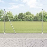 Șanț din Oțel Sudat cu 7 St&acirc;lpi Flanșați 1.4x10 m Oțel Galvanizat