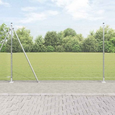 Șanț din Oțel Sudat cu 7 St&amp;acirc;lpi Flanșați 1.4x10 m Oțel Galvanizat foto