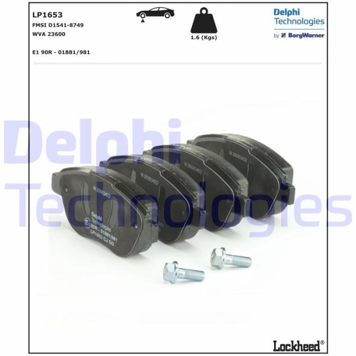DELPHI LP1653 set placute frana,frana disc