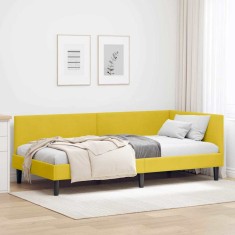 vidaXL Cadru de pat colțar Altele cu headboard Galben 90 x 190 cm