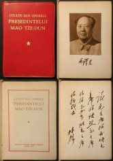 rara 1968 MAO TZE-DUN &ndash; Citate din Operele Presedintelui Chinei 439 pag LIMBA ROM&Acirc;NA. Portret Mao China Manifest Politica Economie Cartea rosie Carte