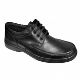 Pantofi lati din piele naturala negri cu siret 39-44, 41, 42, Negru
