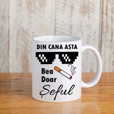 Cana alba personalizata Din cana asta bea doar seful, INOVATIX&reg;. 330ml