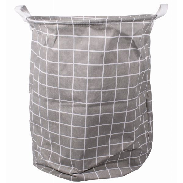 Cos pentru Rufe cu Manere, Impermeabil, Poliester, 40 x 50 cm, 80 Litri, Gri