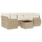 Set canapele de gradina, 7 piese, cu perne, bej, poliratan