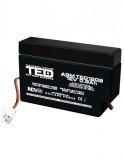 Acumulator AGM VRLA 12V 0,9A dimensiuni 96mm x 25mm x h 62mm cu fir TED Battery Expert Holland TED003058 (40) SafetyGuard Surveillance