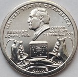 1 Dollar 2024 USA, Maine, Bernard Lown Defibrillator, Innovation, unc, lit. P/D