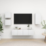 VidaXL Set dulapuri TV, 5 piese, alb, lemn prelucrat