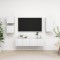 Gossi set dulapuri tv, 5 piese, alb, lemn prelucrat