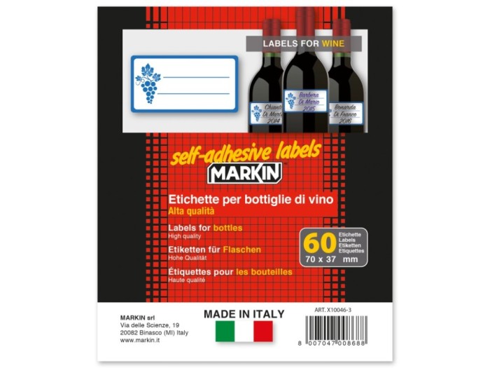 Etichete sticle vin 70 x 37 mm 60 buc/plic
