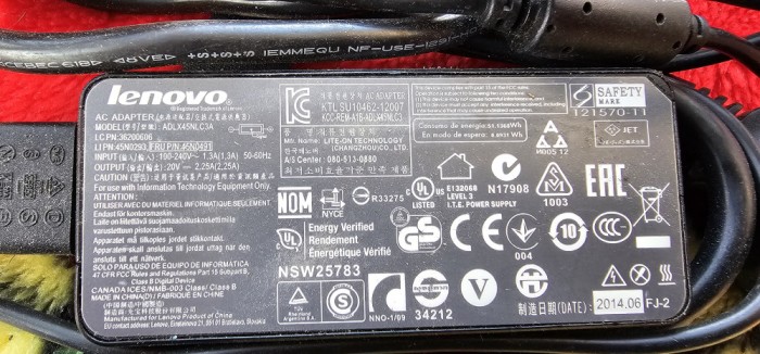 Incarcator Laptop, Lenovo, ADLX45NLC3A, 45W, 20V, 2.25A