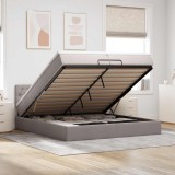 vidaXL Cadru de pat otoman cu saltele Taupe 200x200cm țesătură 3312420