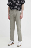 Cumpara ieftin Abercrombie &amp; Fitch pantaloni din amestec de in culoarea verde, drept, KI130-4037-332