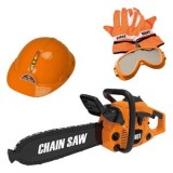 Drujba Jucarie cu Accesorii, Portocaliu, Set Complet cu Casca, Manusi si Ochelari de Protectie, Efecte Sonore, Functioneaza cu 3 Baterii AA (incluse),
