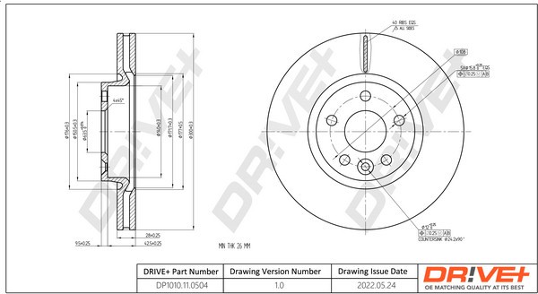 Dr!ve+ DP1010.11.0504 Disc frana