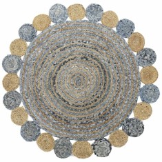 Covor DKD Home Decor Albastru Multicolor Indian (200 x 200 x 1 cm)