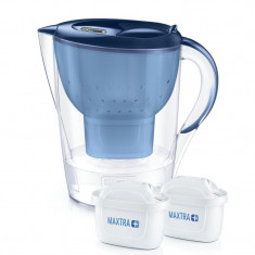 Starter pack Brita Marella XL, 3.5 L, 2 filtre, maxtra+, carbune activ, palnie, carafa, capac plastic, indicator memo, Albastru foto