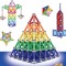 Set constructie magnetic 3D, joc educativ, 230 piese multicolore, diferite forme si dimensiuni, 6 ani+