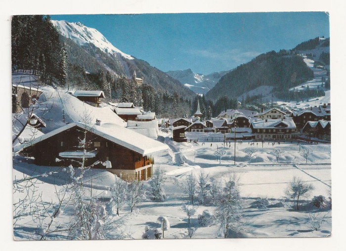 SH1-Carte Postala-ELVETIA- Gstaad, Wasserngrat und Wispile , Circulata 1974