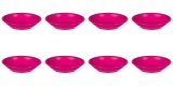 Set farfurii 8 piese, farfurii adanci, plastic, fucsia, diametru 18 cm