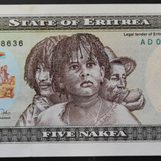 Bancnota exotica 5 NAFKA - REPUBLICA ERITREEA, anul 1997 *Cod 945 B = UNC
