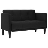 Cumpara ieftin Canapea loveseat, negru, 111 cm, textil