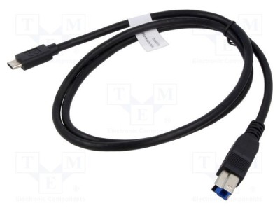 Cablu USB 3.1 DIGITUS USB B la USB C 1m negru 10Gbps foto