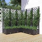 Jardiniera de gradina cu spalier, negru, 120x120x121,5 cm, PP GartenMobel Dekor, vidaXL
