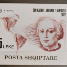 Albania 1992 Europa Cept Columb, navigație Bloc nedant. Nestampilat