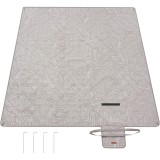 SONGMICS Patura picnic impermeabila 300x200 cm, cu ancore de fixare, pliabila, lavabila, multistrat, kaki cu model tropical Household NewTrend