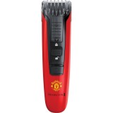 Aparat de tuns barba Remington Beard Boss Manchester United Edition MB4128, Acumulator, Lame CaptureTrim, Negru/Rosu