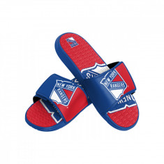 New York Rangers papuci de bărbați Colorblock Slipper - S = 39-41 EU