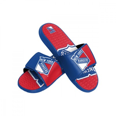 New York Rangers papuci de bărbați Colorblock Slipper - S = 39-41 EU foto