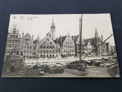 Vedere Vintage din Gent, Belgia.Carte Poștală foto