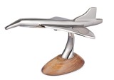 Cumpara ieftin Avion decorativ lemn mango metal argintiu 30x14,5x17,5h