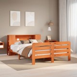 VidaXL Cadru pat fără saltea, maro ceruit, 135x190 cm, lemn masiv pin