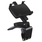 Suport auto pentru telefon cu clema bord, rotire 360 grade, bratari laterale cu arc, universal, negru