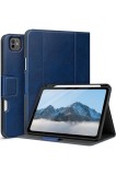 husă din piele pentru iPad Pro 11 2024 (M4) cu suport pentru stilou și buzunar, mai multe unghiuri de vizualizare, &icirc;nchidere magnetică, trezire/hibern